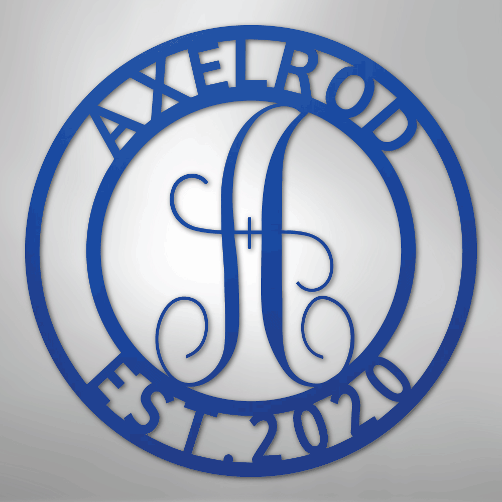 Steel Sign Blue / 24" Personalized Monogram Metal Sign – Custom Family Name & Established Date Wall Decor
