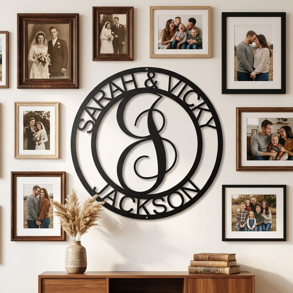 Steel Sign Personalized Monogram Metal Sign – Custom Family Name & Established Date Wall Decor