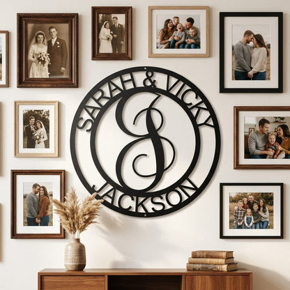 Steel Sign Personalized Monogram Metal Sign – Custom Family Name & Established Date Wall Decor