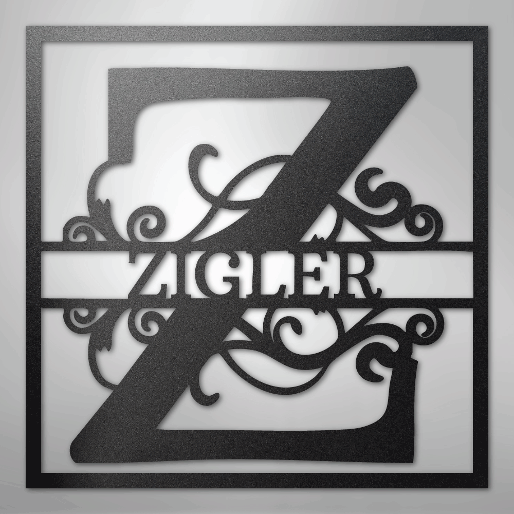 Steel Sign Black / 12" Personalized Monogram Metal Sign – Custom Family Name Letter Sign, Wedding or Anniversary Gift Wall Decor