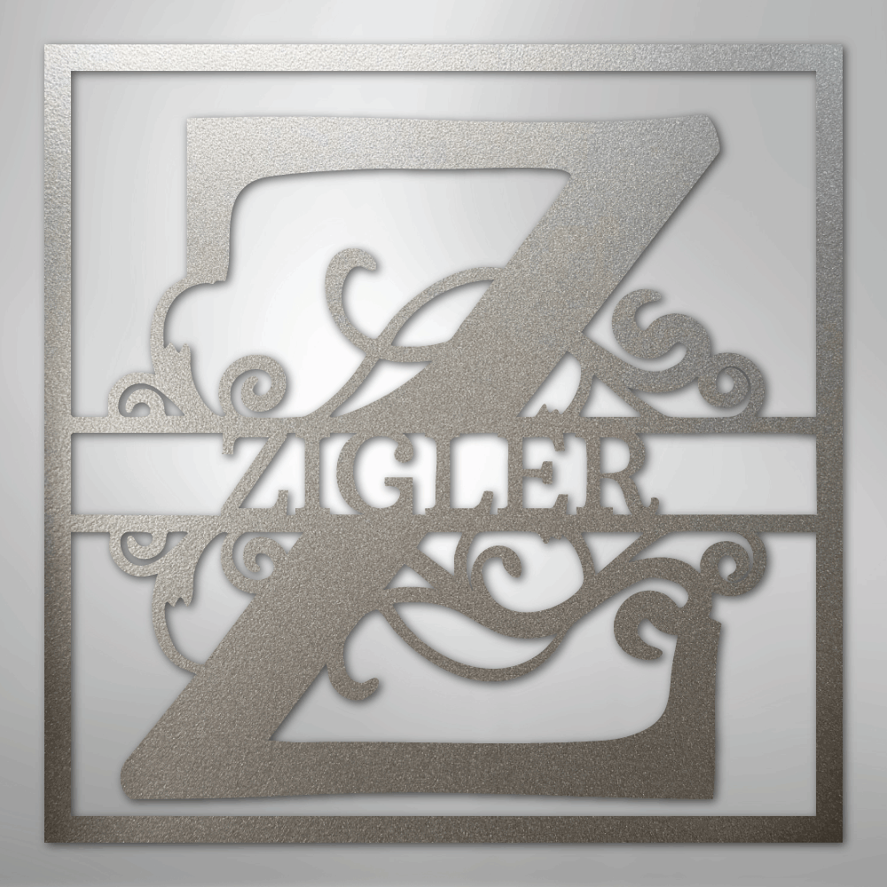 Steel Sign Silver / 12" Personalized Monogram Metal Sign – Custom Family Name Letter Sign, Wedding or Anniversary Gift Wall Decor