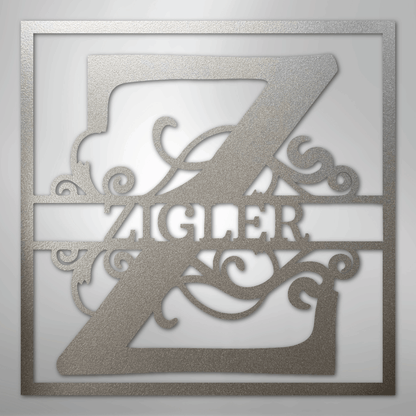 Steel Sign Silver / 12" Personalized Monogram Metal Sign – Custom Family Name Letter Sign, Wedding or Anniversary Gift Wall Decor