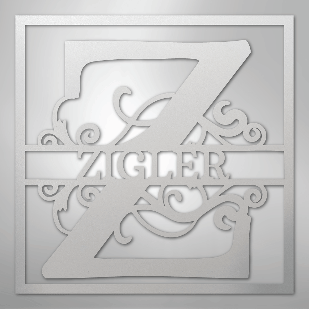 Steel Sign White / 12" Personalized Monogram Metal Sign – Custom Family Name Letter Sign, Wedding or Anniversary Gift Wall Decor