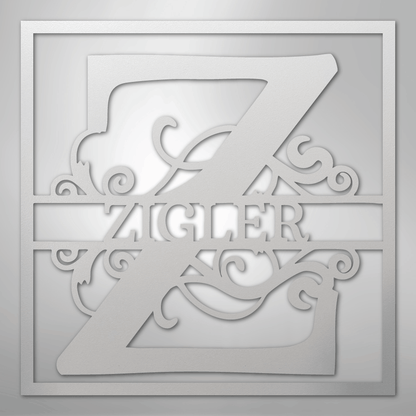 Steel Sign White / 12" Personalized Monogram Metal Sign – Custom Family Name Letter Sign, Wedding or Anniversary Gift Wall Decor