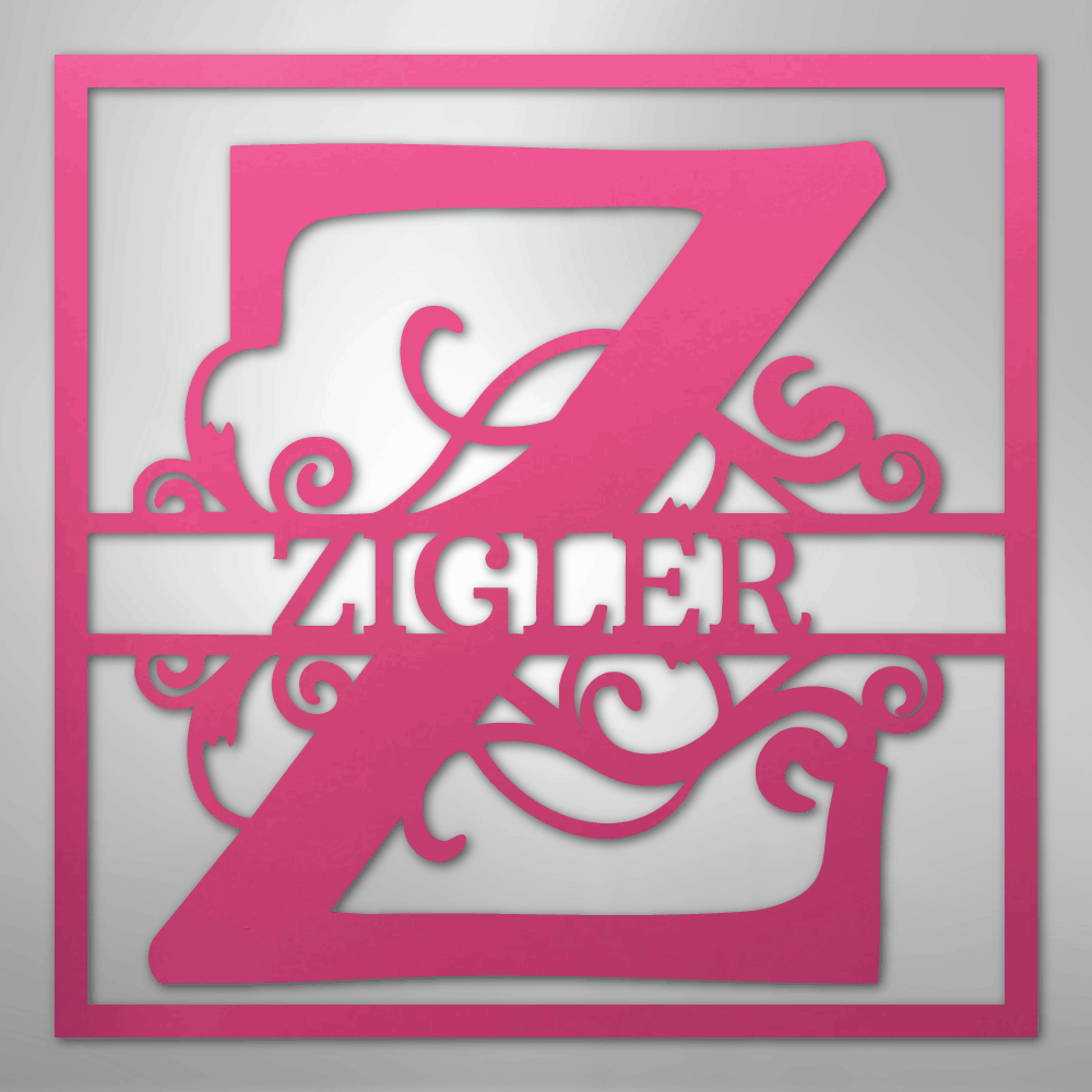 Steel Sign Pink / 24" Personalized Monogram Metal Sign – Custom Family Name Letter Sign, Wedding or Anniversary Gift Wall Decor