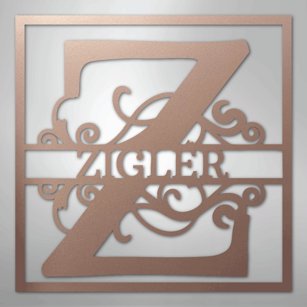 Steel Sign Rose / 24" Personalized Monogram Metal Sign – Custom Family Name Letter Sign, Wedding or Anniversary Gift Wall Decor