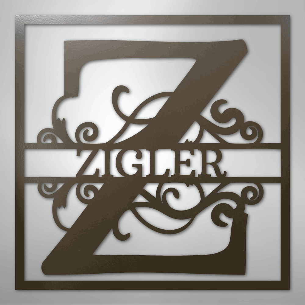 Steel Sign Stone / 24" Personalized Monogram Metal Sign – Custom Family Name Letter Sign, Wedding or Anniversary Gift Wall Decor