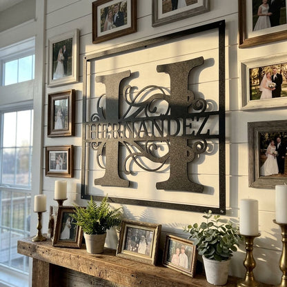 Steel Sign Personalized Monogram Metal Sign – Custom Family Name Letter Sign, Wedding or Anniversary Gift Wall Decor