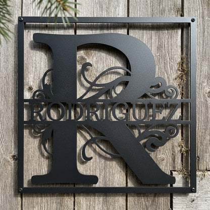 Steel Sign Personalized Monogram Metal Sign – Custom Family Name Letter Sign, Wedding or Anniversary Gift Wall Decor