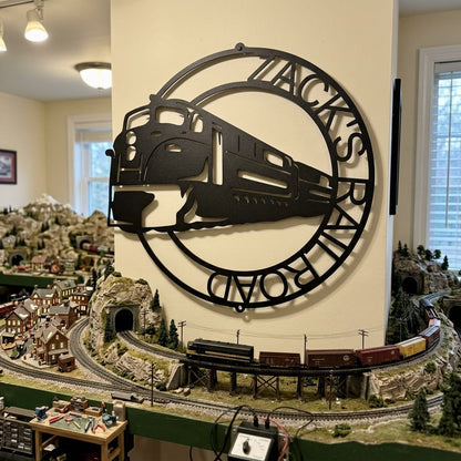 Steel Sign Black / 12" Personalized Vintage Locomotive Metal Sign - A Timeless Tribute to the Spirit of the Rails