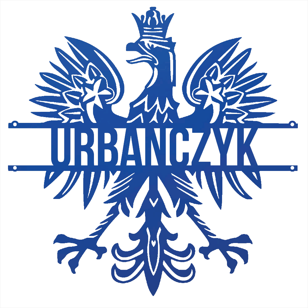 Steel Sign Blue / 12 Polish Eagle Name Sign | Personalized Last Name Metal Wall Art