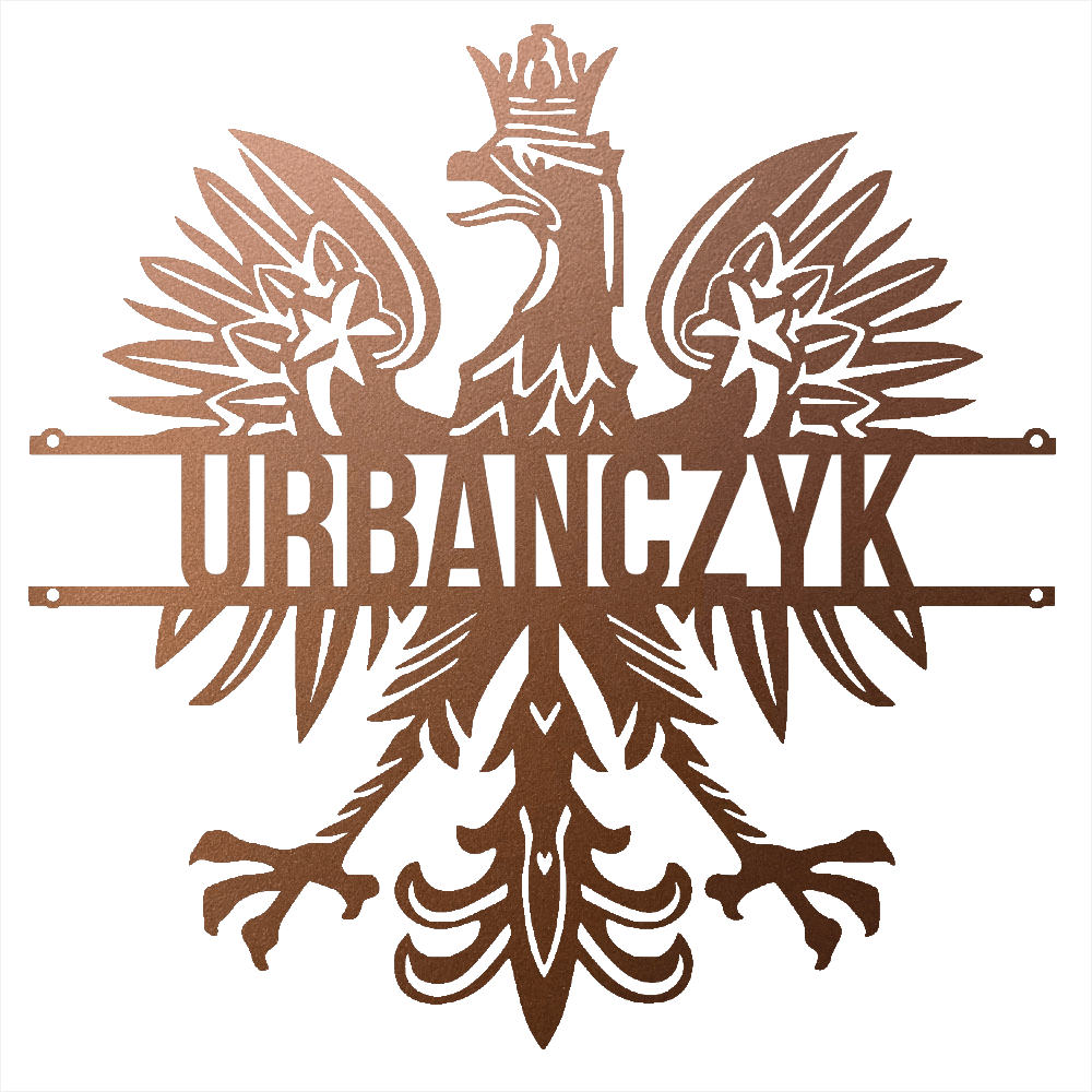 Steel Sign Copper / 12 Polish Eagle Name Sign | Personalized Last Name Metal Wall Art