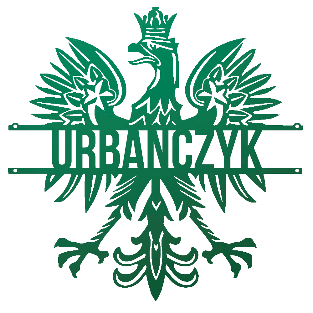 Steel Sign Green / 12 Polish Eagle Name Sign | Personalized Last Name Metal Wall Art