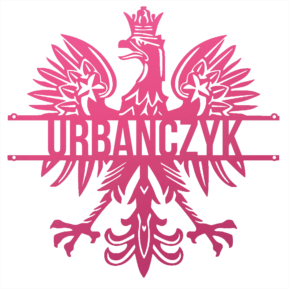 Steel Sign Pink / 12 Polish Eagle Name Sign | Personalized Last Name Metal Wall Art