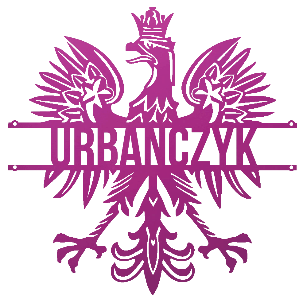 Steel Sign Purple / 12 Polish Eagle Name Sign | Personalized Last Name Metal Wall Art