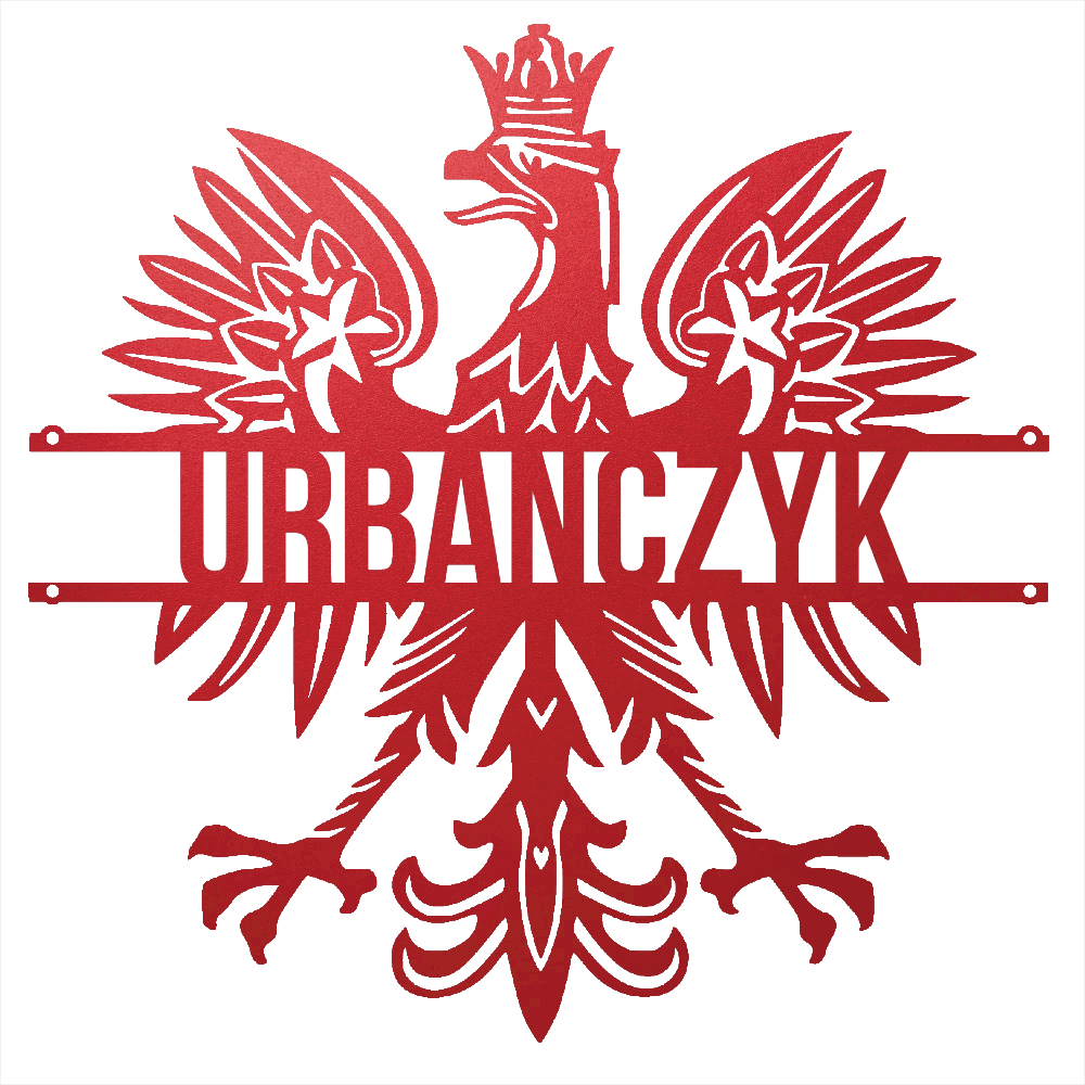 Steel Sign Red / 12 Polish Eagle Name Sign | Personalized Last Name Metal Wall Art