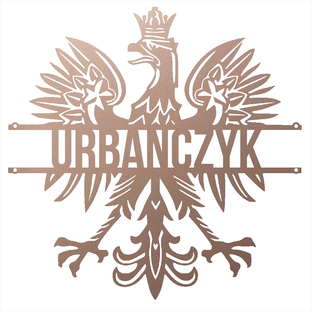 Steel Sign Rose / 12 Polish Eagle Name Sign | Personalized Last Name Metal Wall Art