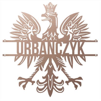 Steel Sign Rose / 12 Polish Eagle Name Sign | Personalized Last Name Metal Wall Art