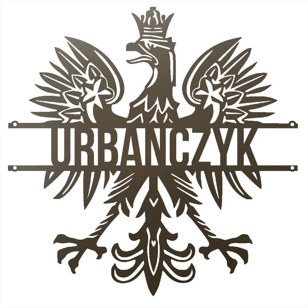 Steel Sign Stone / 12 Polish Eagle Name Sign | Personalized Last Name Metal Wall Art