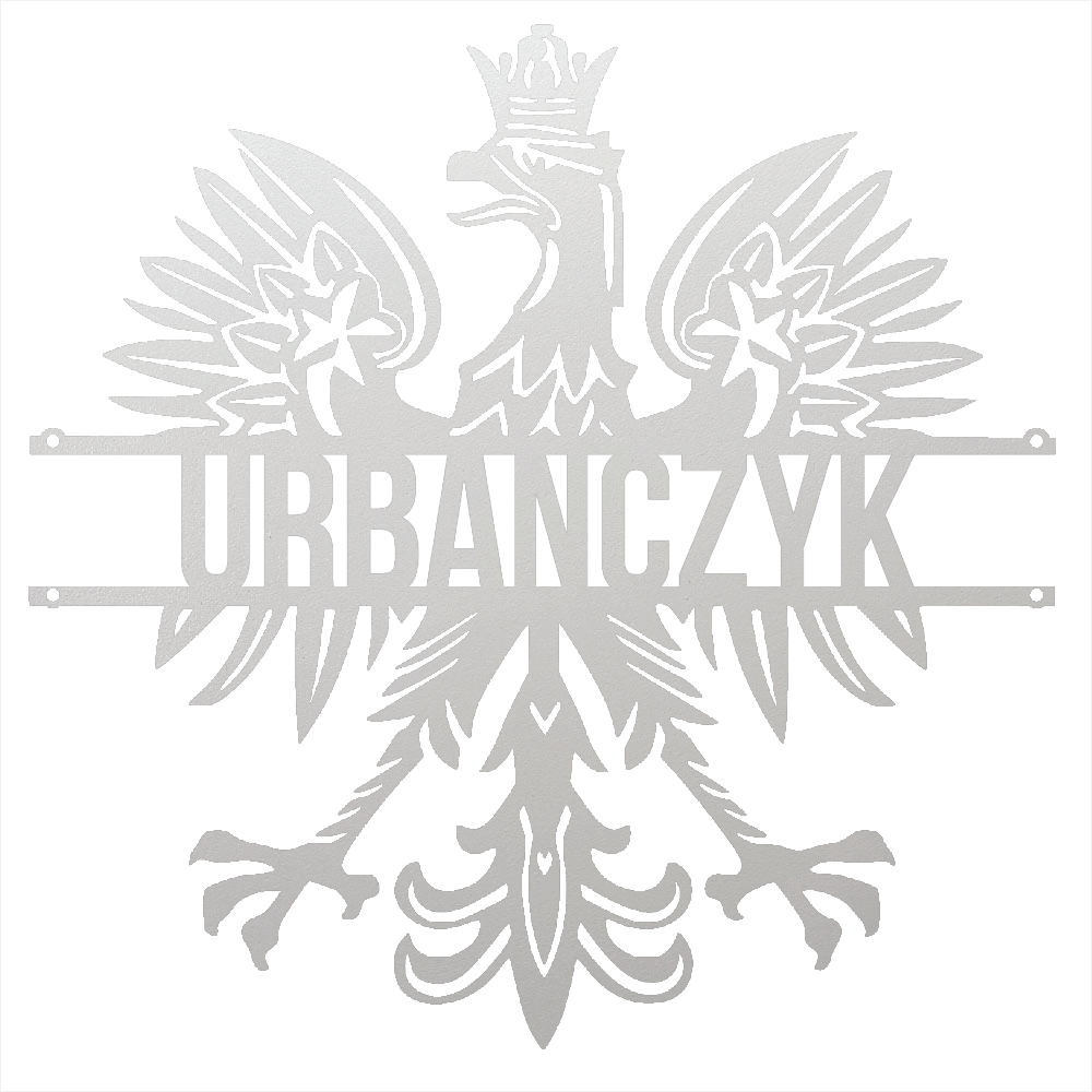 Steel Sign White / 12 Polish Eagle Name Sign | Personalized Last Name Metal Wall Art