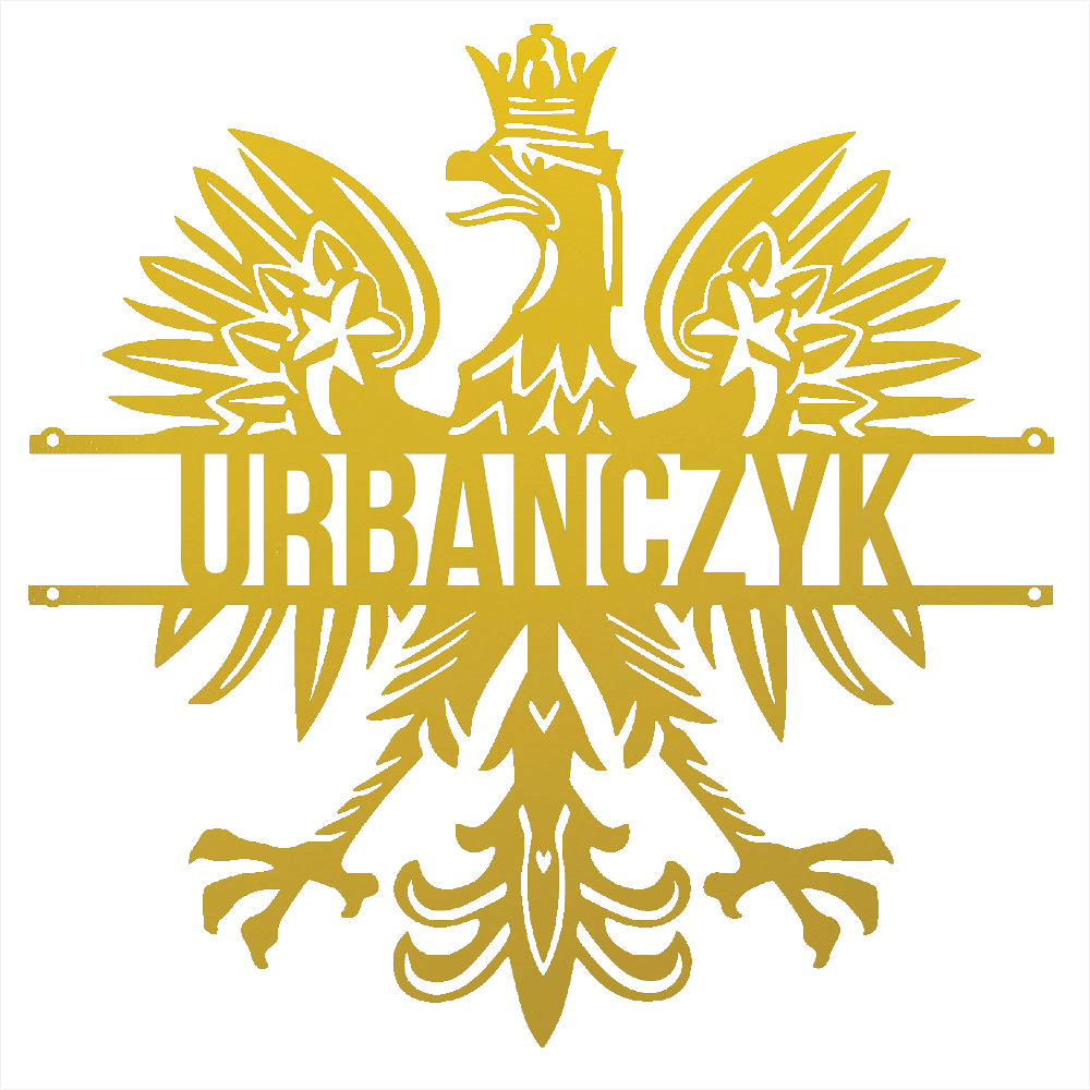 Steel Sign Yellow / 12 Polish Eagle Name Sign | Personalized Last Name Metal Wall Art