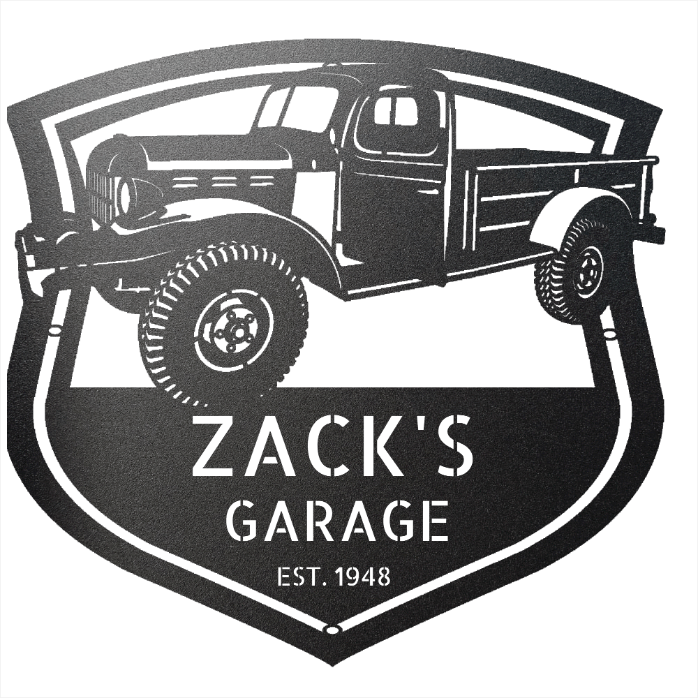 Steel Sign Black / 12 Power Wagon Dodge 1948