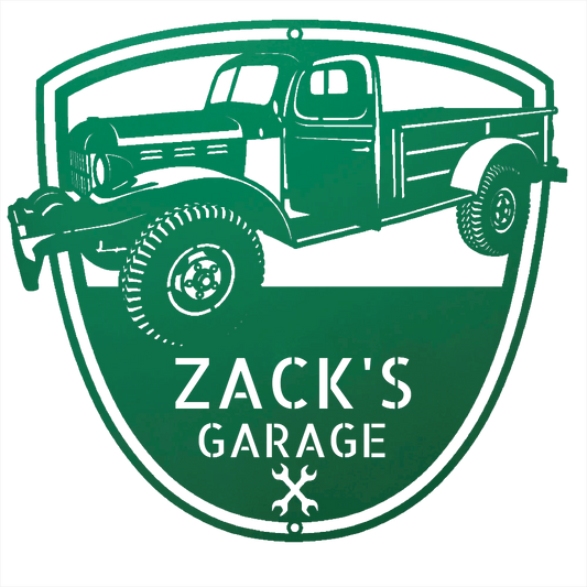 Steel Sign Green / 12 Power Wagon Dodge 1948