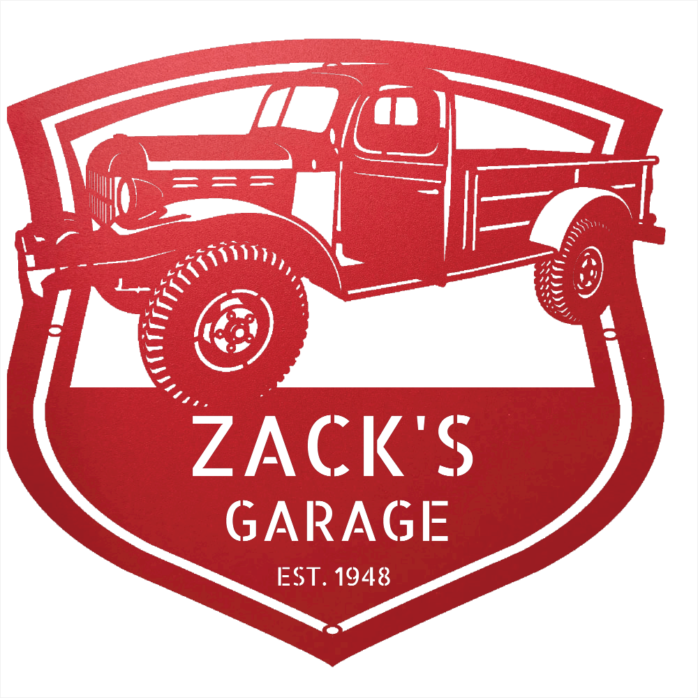 Steel Sign Red / 12 Power Wagon Dodge 1948