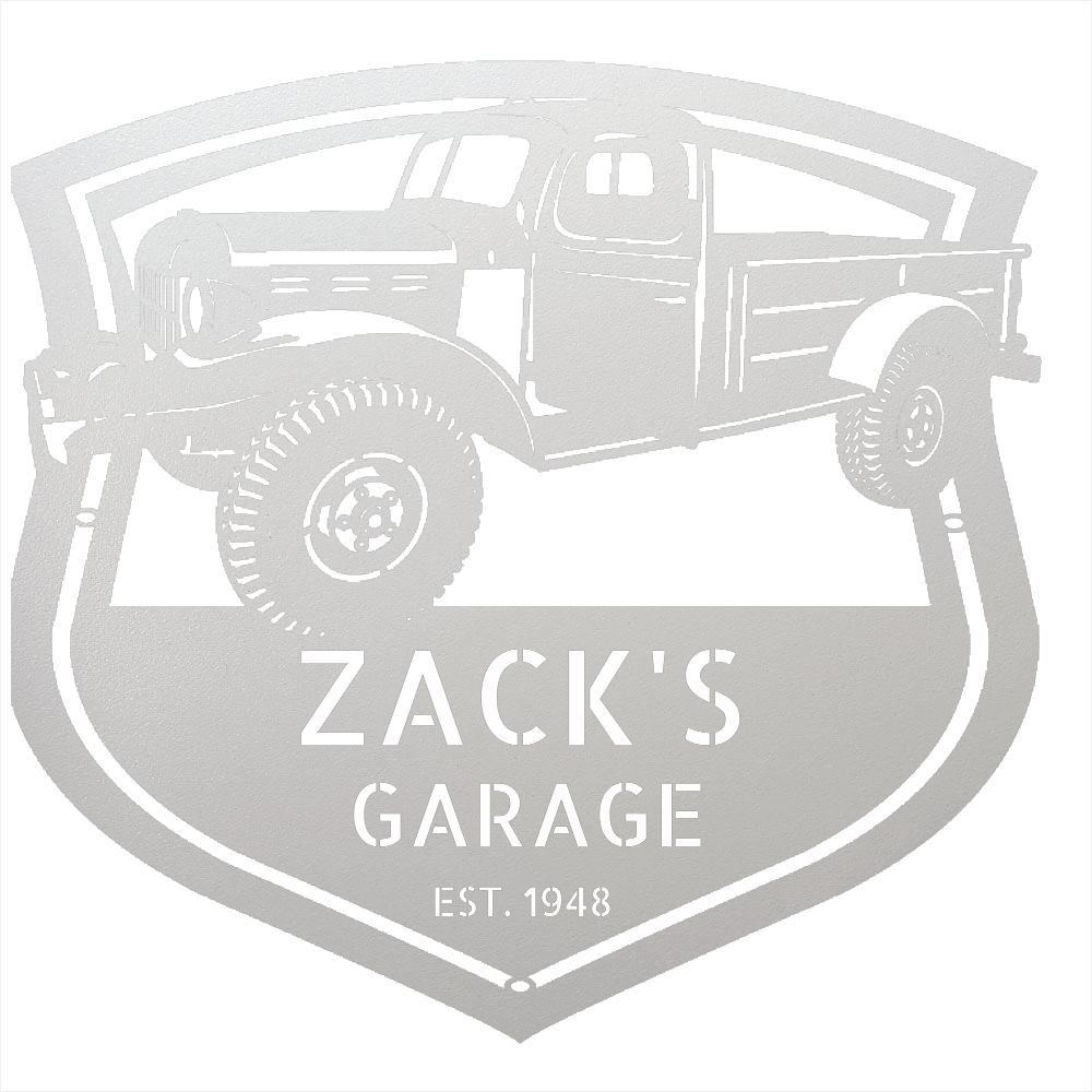 Steel Sign White / 12 Power Wagon Dodge 1948