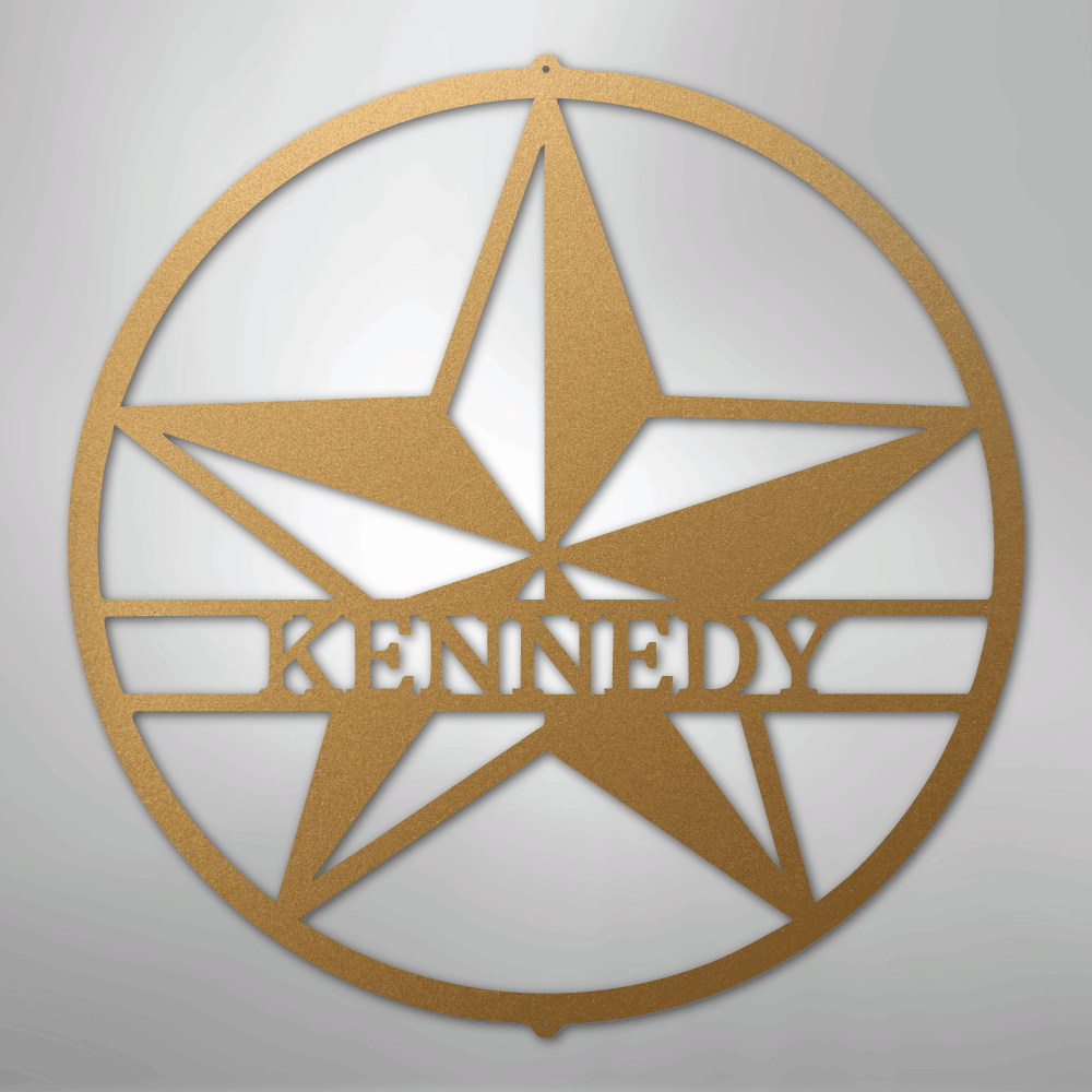 Steel Sign Gold / 12" Star Monogram - Steel Sign