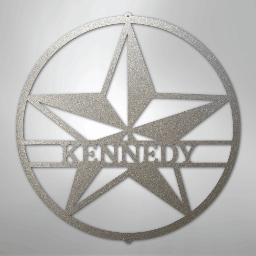 Steel Sign Silver / 12" Star Monogram - Steel Sign