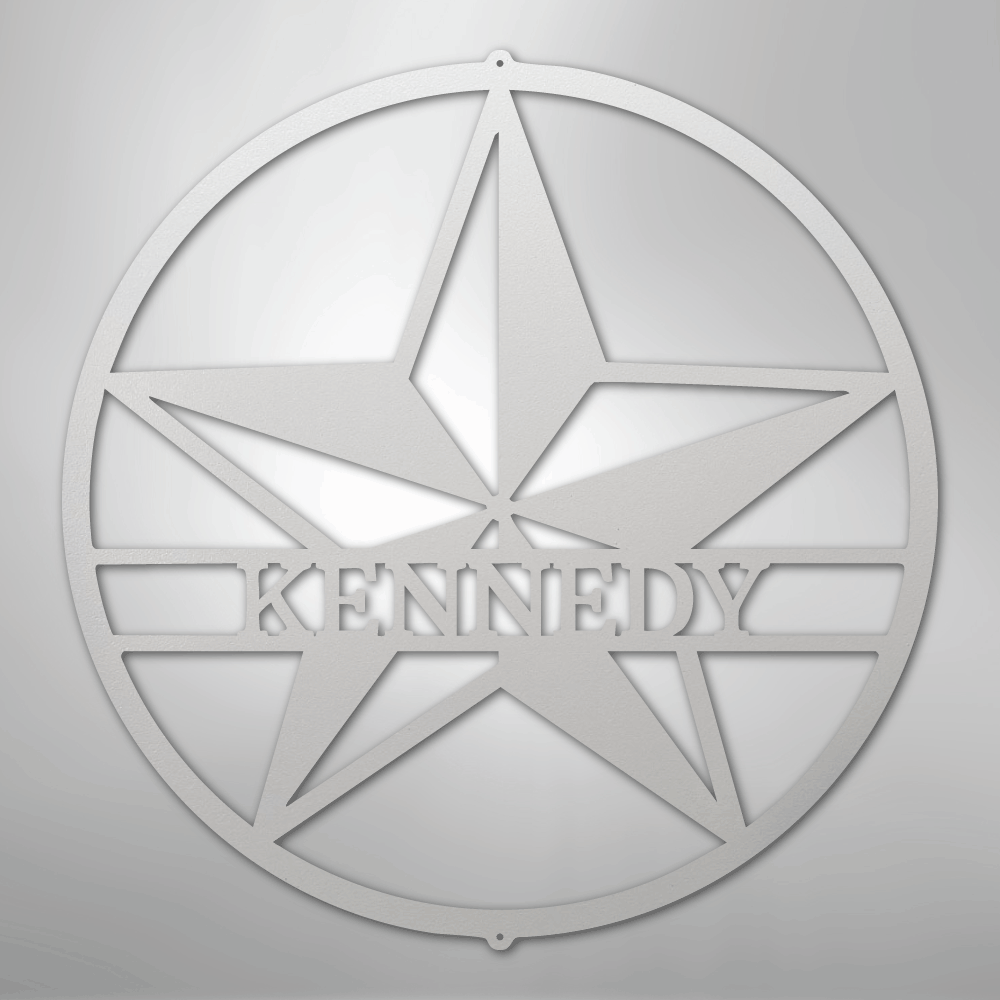 Steel Sign White / 12" Star Monogram - Steel Sign
