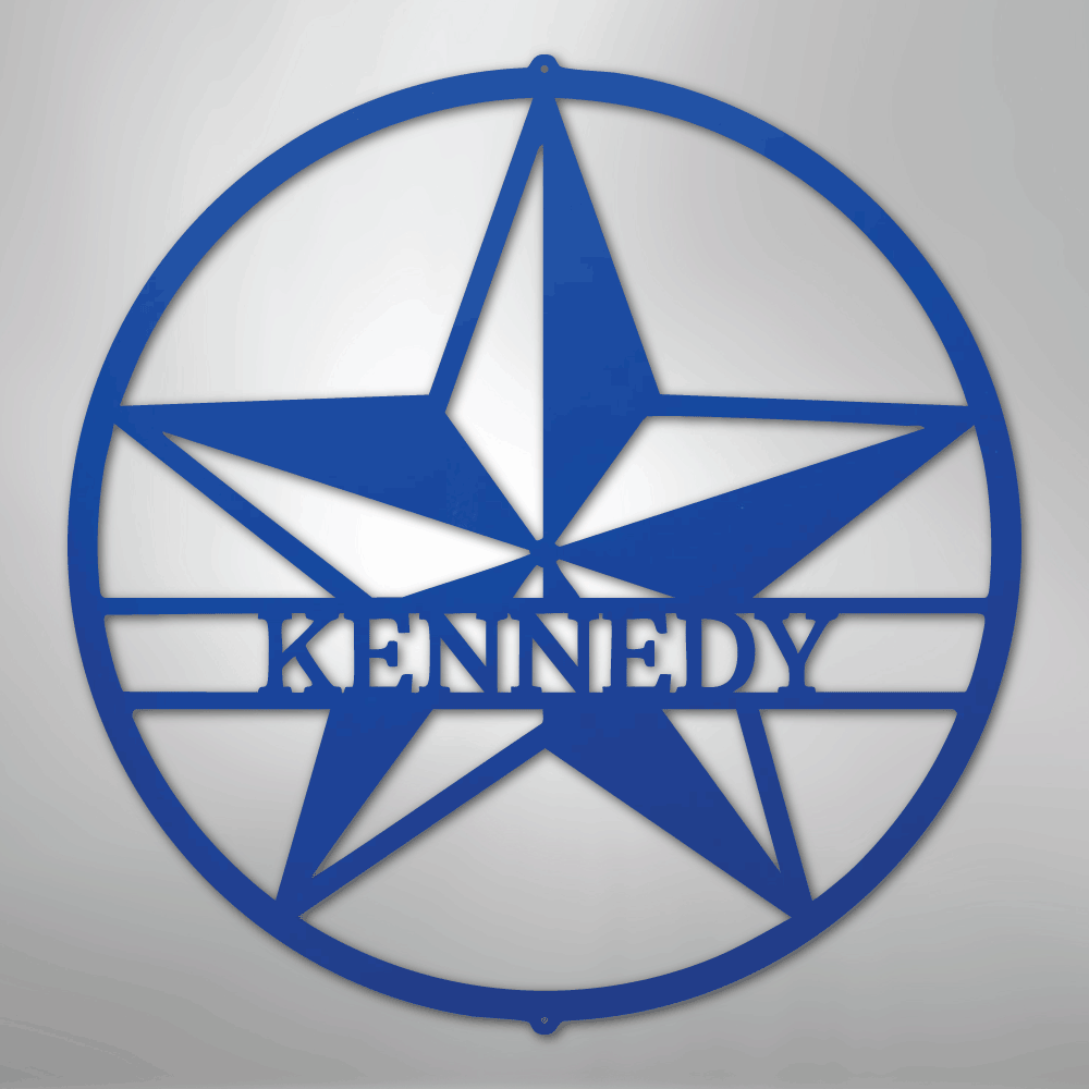 Steel Sign Blue / 24" Star Monogram - Steel Sign