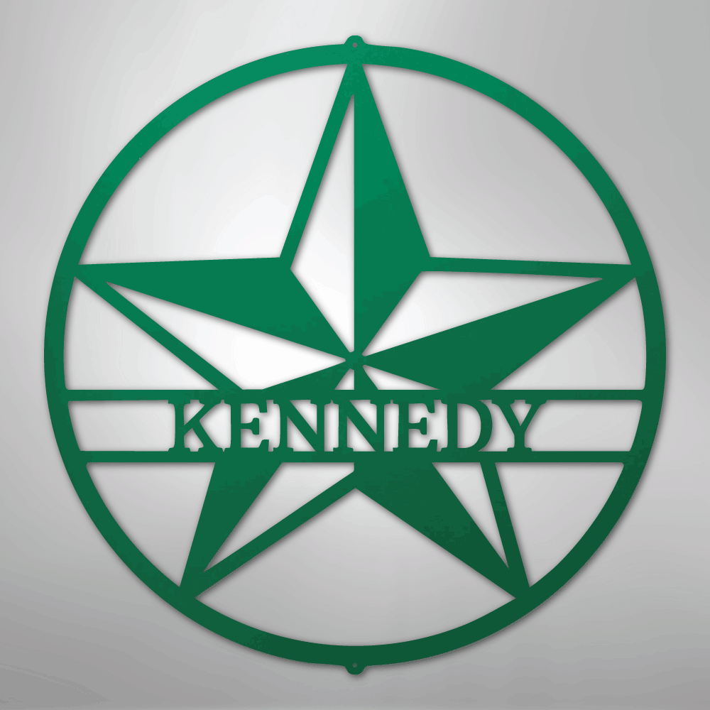Steel Sign Green / 24" Star Monogram - Steel Sign
