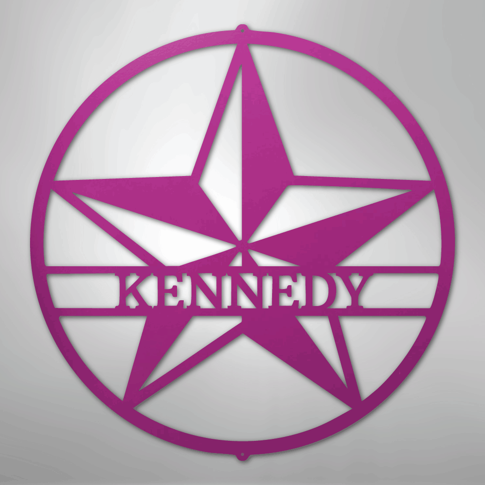Steel Sign Purple / 24" Star Monogram - Steel Sign