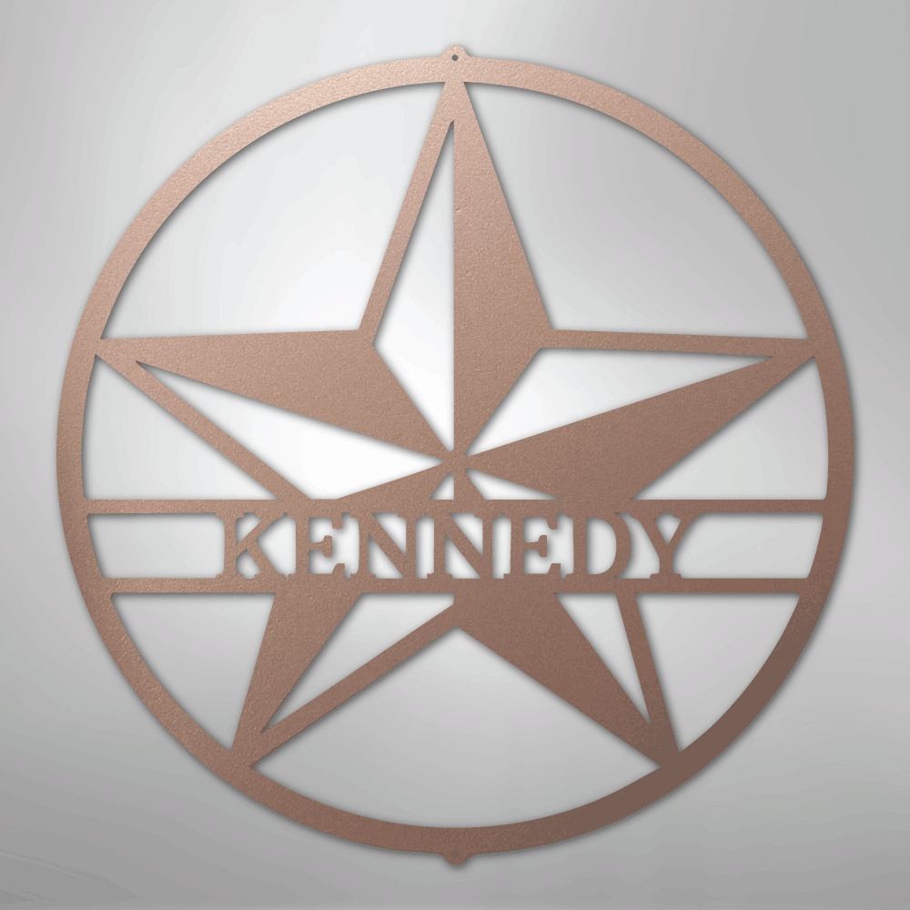 Steel Sign Rose / 24" Star Monogram - Steel Sign