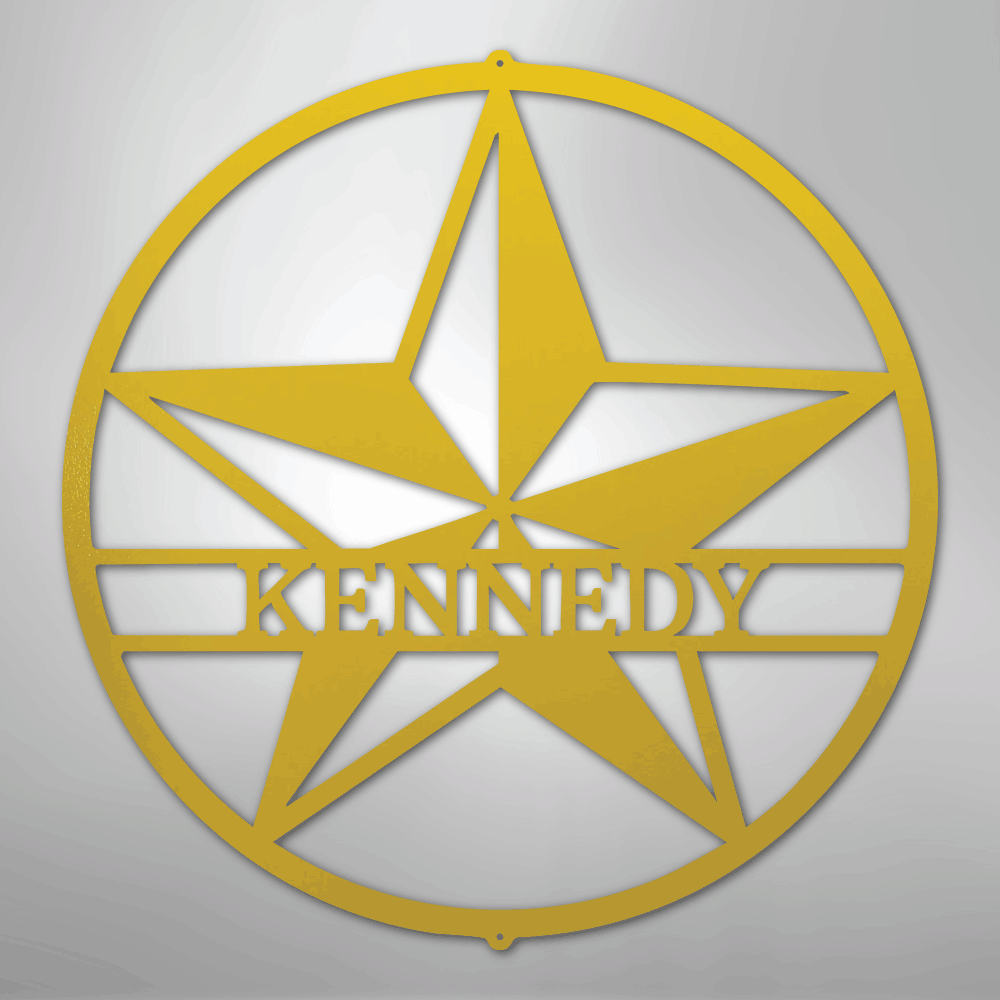 Steel Sign Yellow / 24" Star Monogram - Steel Sign