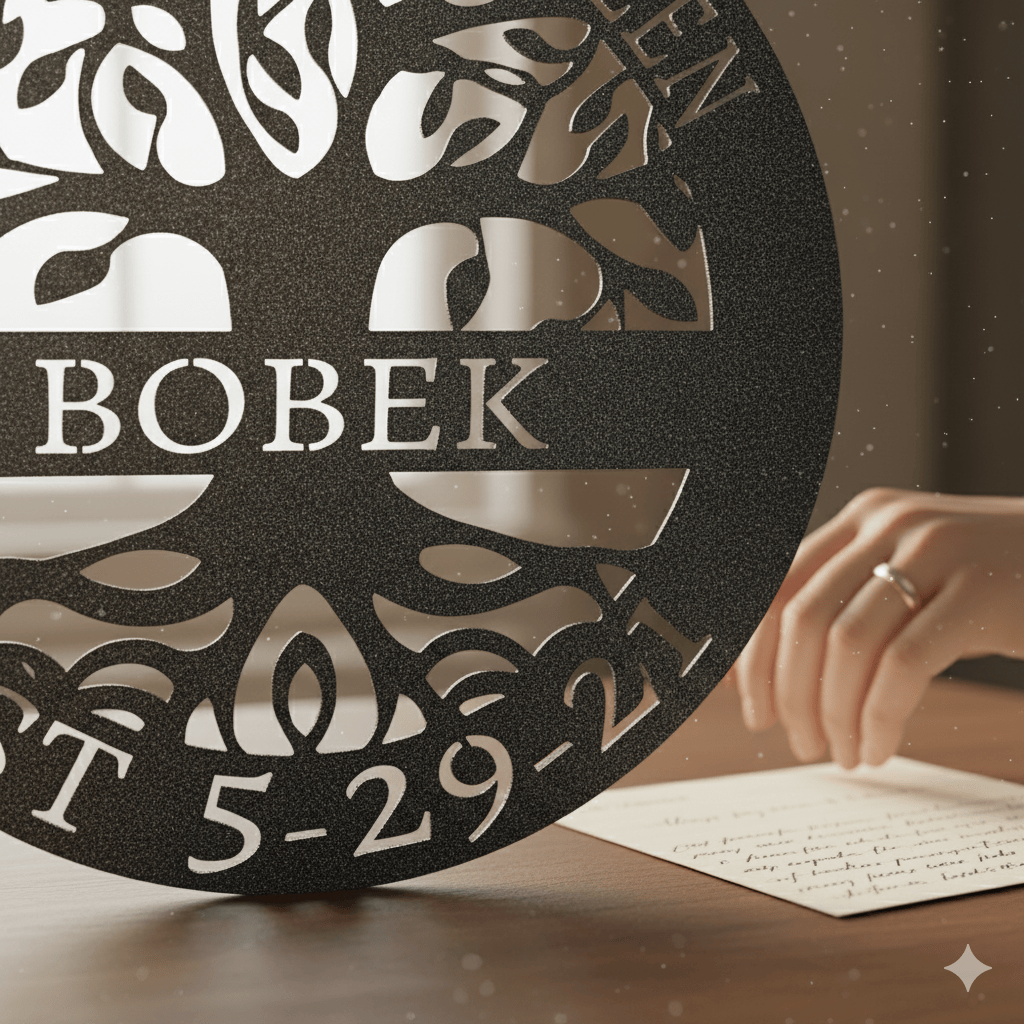 Steel Sign Tree of Life Family Name Sign – Personalized Metal Wall Art with Est. Date