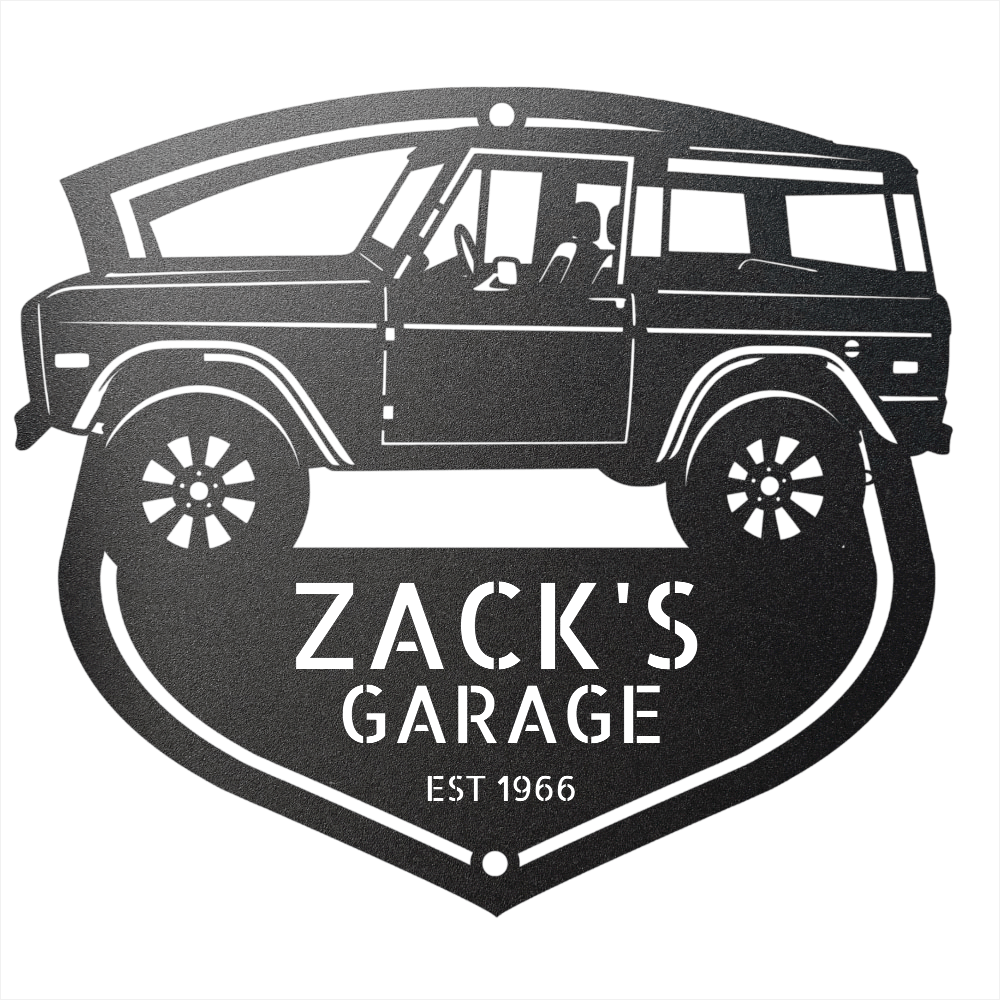 Steel Sign Black / 12 Vintage 1966 Ford Bronco Garage Sign | Personalized Classic Bronco