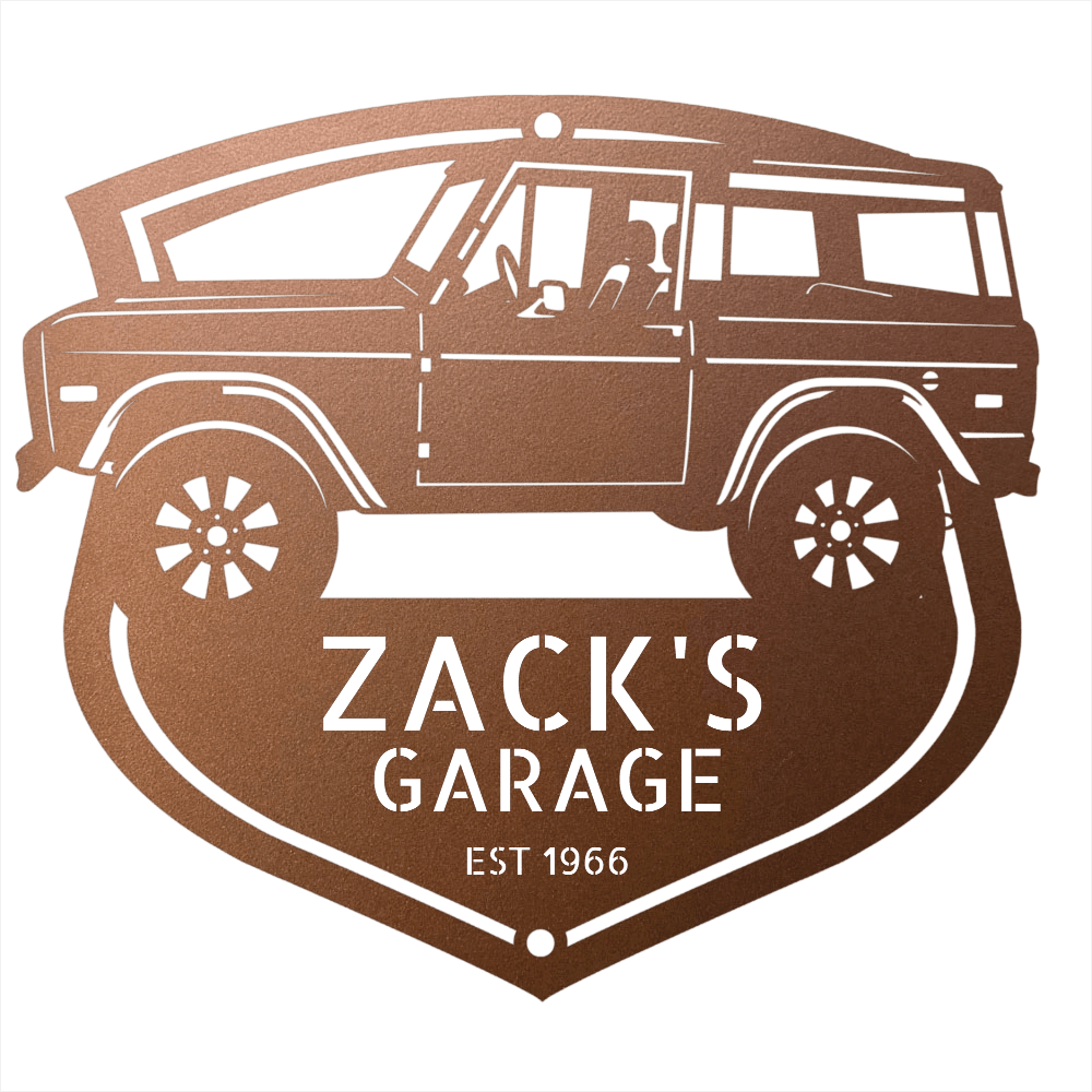 Steel Sign Copper / 12 Vintage 1966 Ford Bronco Garage Sign | Personalized Classic Bronco