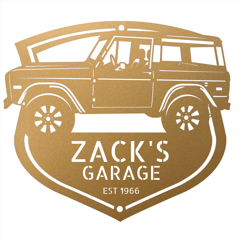 Steel Sign Gold / 12 Vintage 1966 Ford Bronco Garage Sign | Personalized Classic Bronco