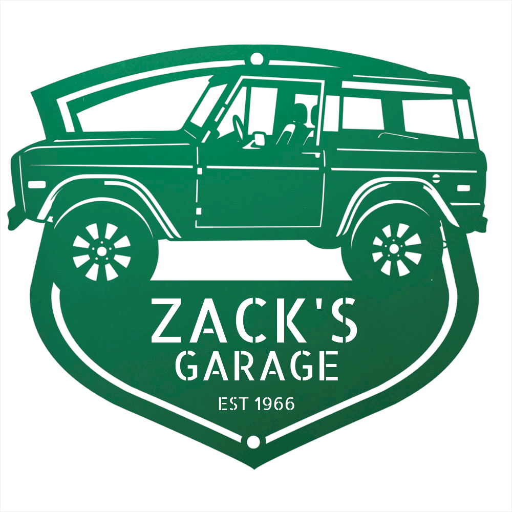 Steel Sign Green / 12 Vintage 1966 Ford Bronco Garage Sign | Personalized Classic Bronco
