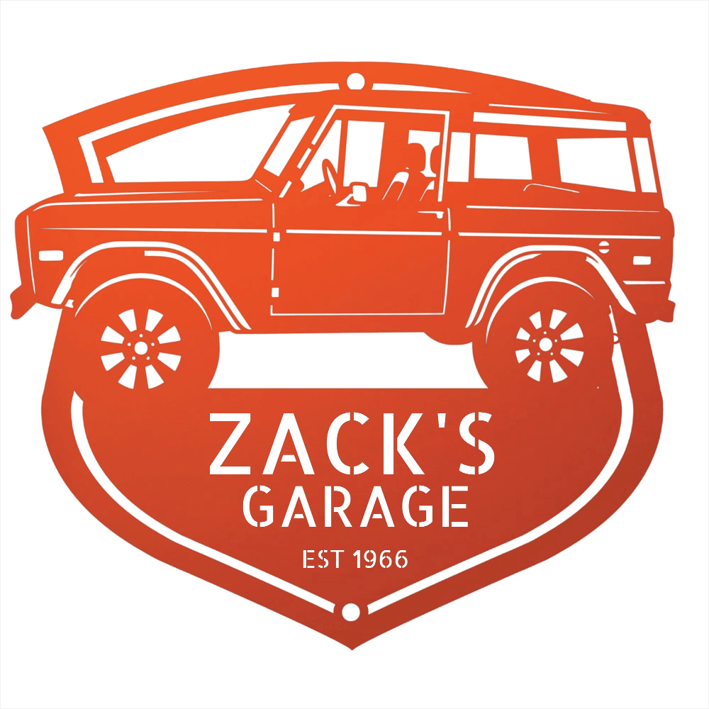 Steel Sign Orange / 12 Vintage 1966 Ford Bronco Garage Sign | Personalized Classic Bronco
