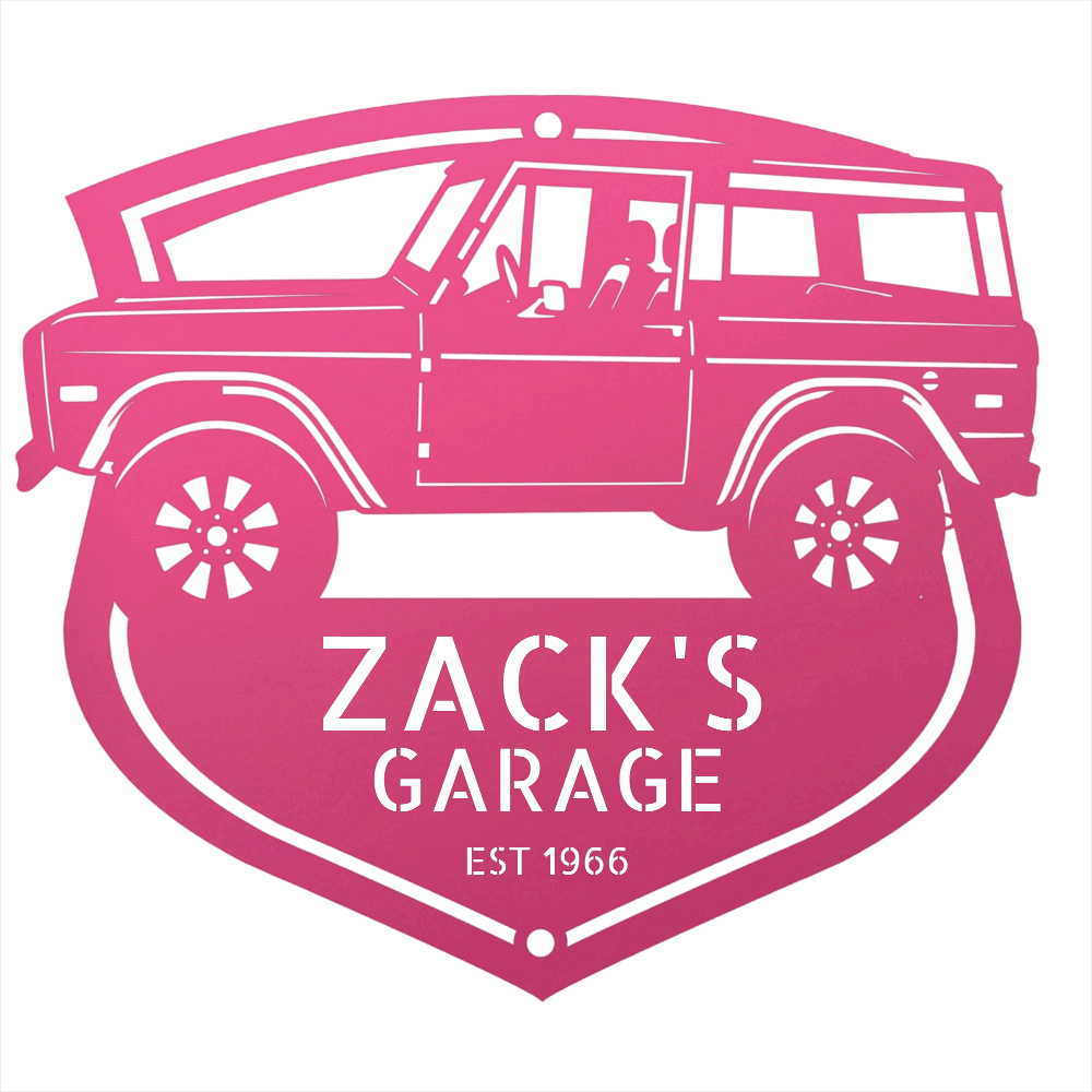 Steel Sign Pink / 12 Vintage 1966 Ford Bronco Garage Sign | Personalized Classic Bronco