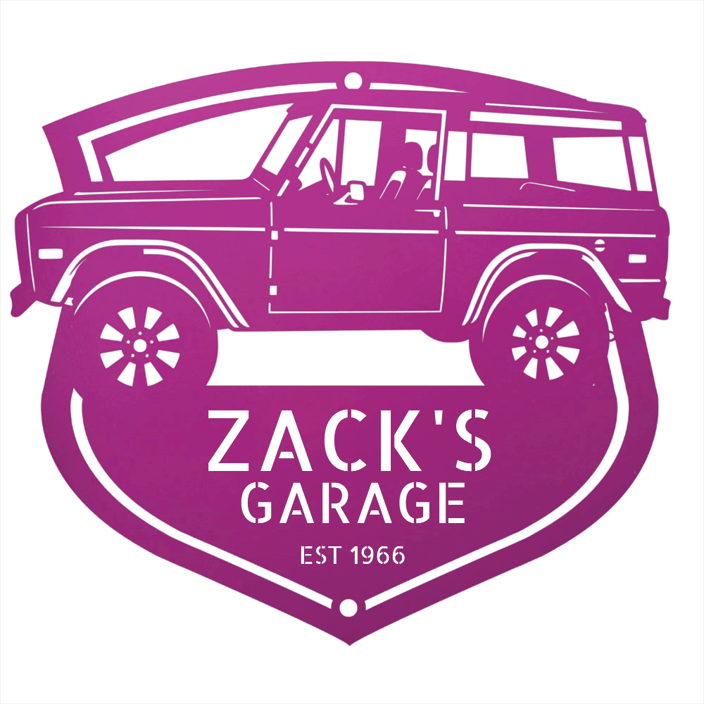 Steel Sign Purple / 12 Vintage 1966 Ford Bronco Garage Sign | Personalized Classic Bronco