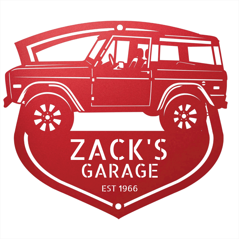 Steel Sign Red / 12 Vintage 1966 Ford Bronco Garage Sign | Personalized Classic Bronco