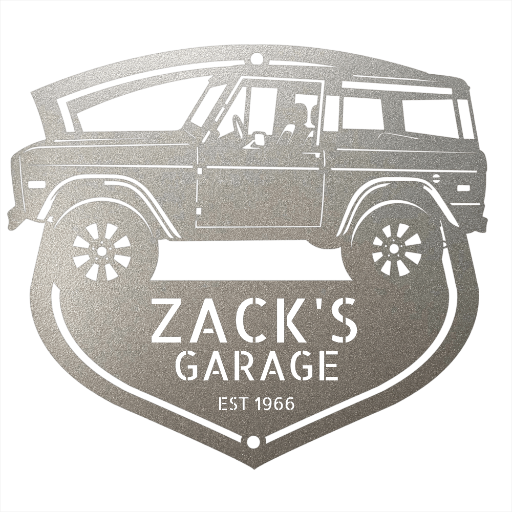 Steel Sign Silver / 12 Vintage 1966 Ford Bronco Garage Sign | Personalized Classic Bronco