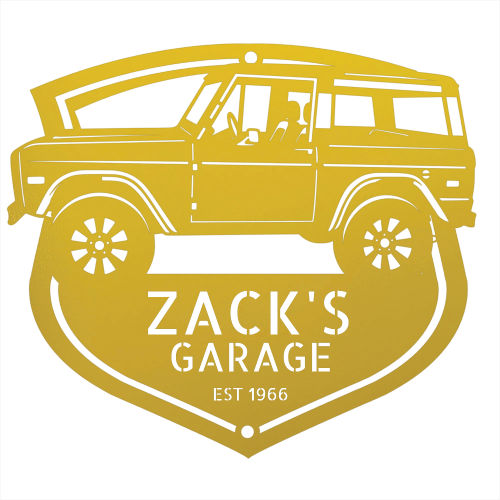 Steel Sign Yellow / 12 Vintage 1966 Ford Bronco Garage Sign | Personalized Classic Bronco