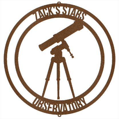 Copper / 12 Telescope Observatory Metal Sign