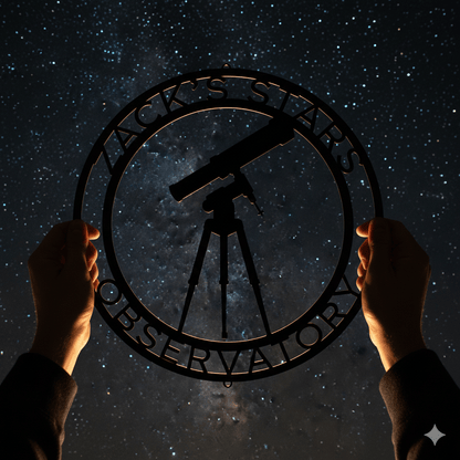 Telescope Observatory Metal Sign